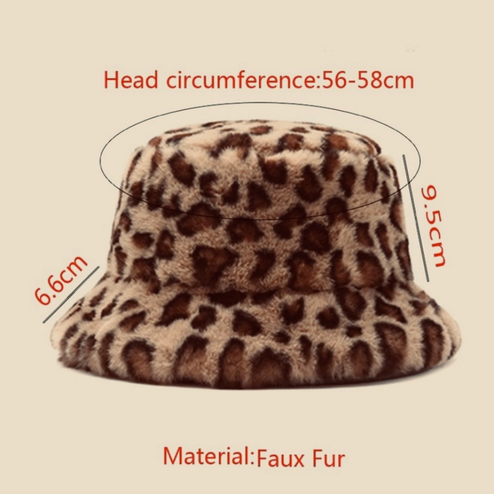 🐾JUNGLE FEVER🐾LUX PLUSH LEOPARD FAUX FUR BUCKET FISHERMAN’S HAT-NEW BOUTIQUE - Picture 9 of 11